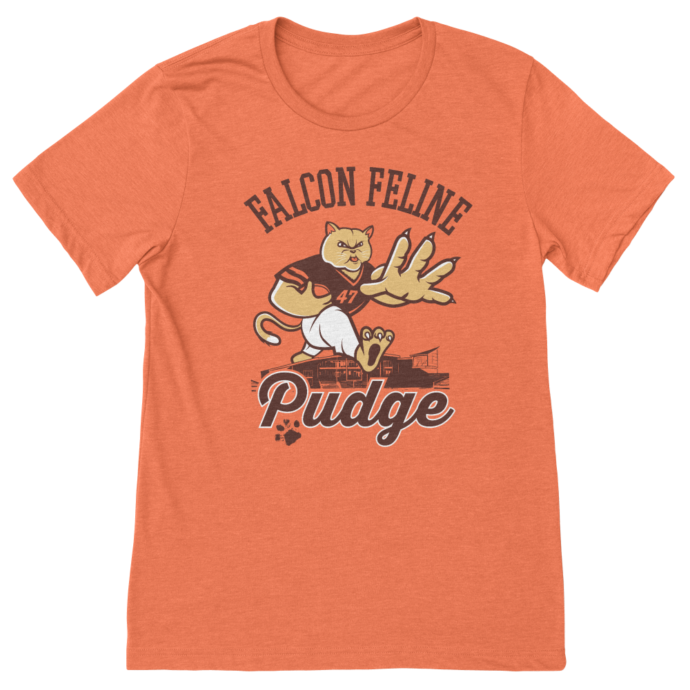 Pudge the Cat T-shirt - Bowling Green Falcon Feline (Select Sizes Overstock Sale)