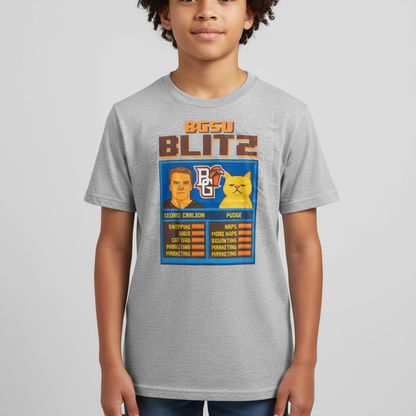 Pudge the Cat George Carlson BGSU Blitz Youth T-shirt